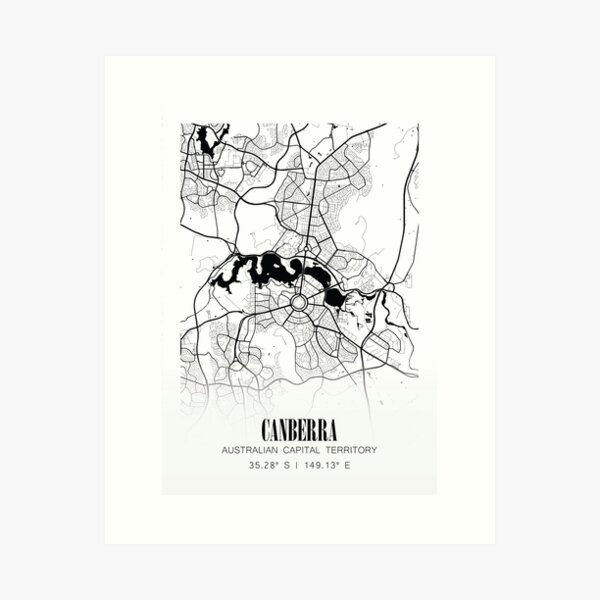 Item preview, Canberra Map Poster designed and sold by theneurocyclist.