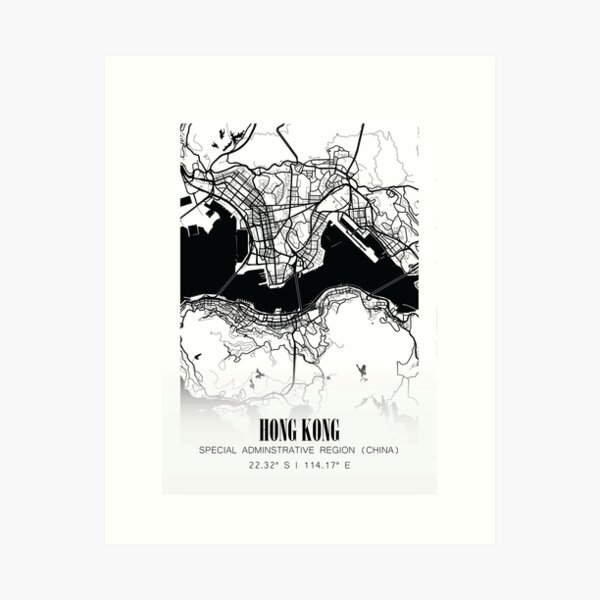 Item preview, Hong Kong Map Poster designed and sold by theneurocyclist.