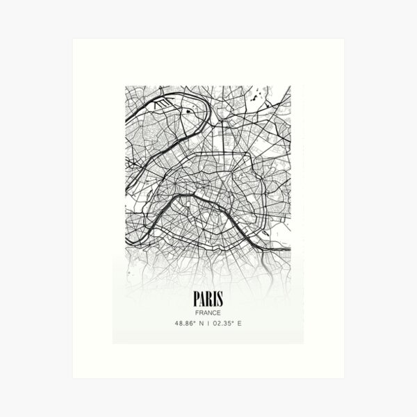 Item preview, Paris Map Poster designed and sold by theneurocyclist.