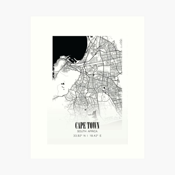 Item preview, Cape Town Map Poster designed and sold by theneurocyclist.