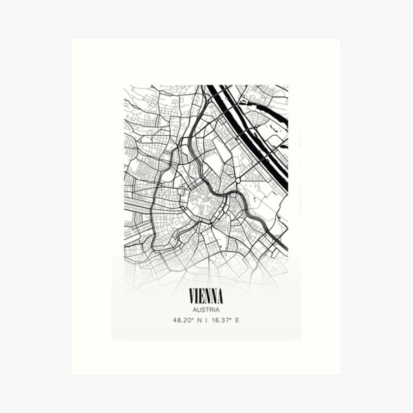 Item preview, Vienna Map Poster designed and sold by theneurocyclist.