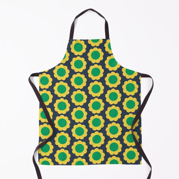 Item preview, Vibrant Retro Floral Pattern - Yellow Green Navy designed and sold by JuneJournal.