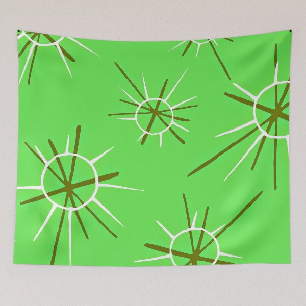 Item preview, Mid-Century Modern Lime Green Atomic Starburst Pattern designed and sold by DEC02.
