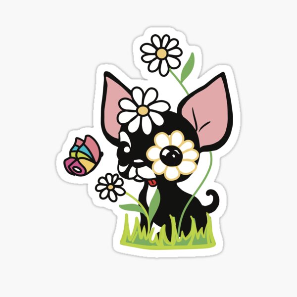 Item preview, chihuahua spring jungle designed and sold by MilaSketchLab.