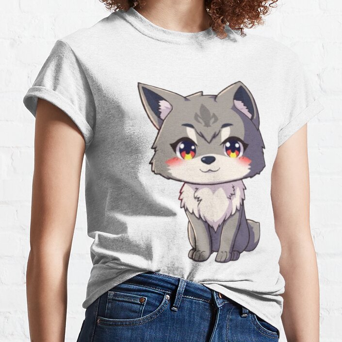 Adorable Wolf Classic T-Shirt Teedelight Styletee Nestdecor Wearshirts Shirtwrapz Eglobaltime Novateetrend Glamourtee Trendytales Boldshirts Classycanvas Tshirttrend Highstreetstyle Genzfashion 4Fansport