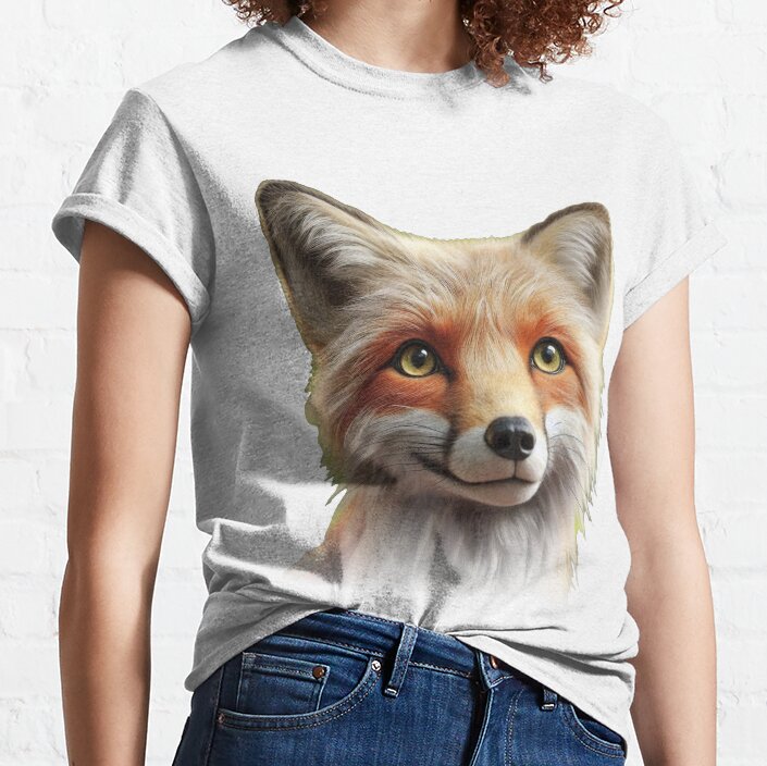 Beautiful Fox (#99Cc33) Classic T-Shirt Teepassion Store24H Nestdecor Footwearcorner Outfithub Grooveshirts Fusionteehub Aurahome Hoodiegalaxy Freshlyshirts Wildwesttee Teedreams Cozyteecorner Moderntees 4Fansport