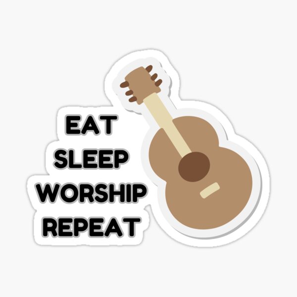 Item preview, Guitar Worship | Eat. Sleep. Worship. Repeat. Sticker designed and sold by FestivityFinds.