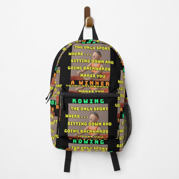 Item preview, Rowing Meme – The Sport Where Sitting Down & Going Backwards Makes You a Winner! (Black Background) designed and sold by Michael van der Hoorn.