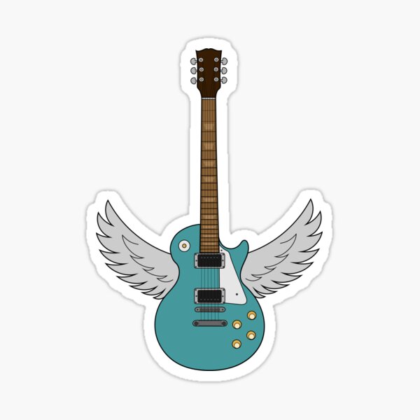 Winged Guitar Sticker