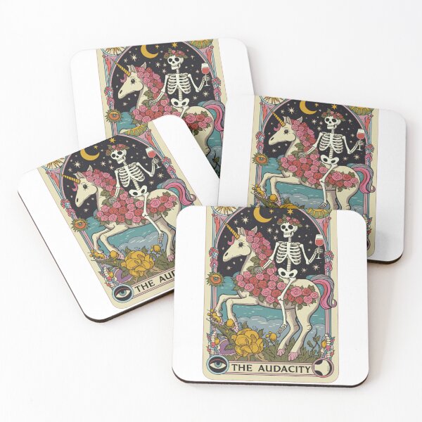 Item preview, The Audacity – Skeleton on Unicorn Tarot Design designed and sold by LauraMiller6.