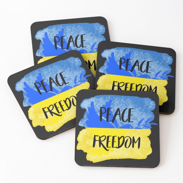 Item preview, Peace Freedom Support WE STAND WITH UKRAINE - DOVE and UKRAINIAN Flag designed and sold by CreativeTigers.