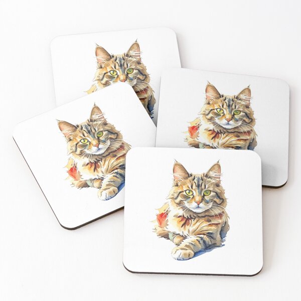 Item preview, Maine Coon Cat Watercolor designed and sold by HinsonCreations.