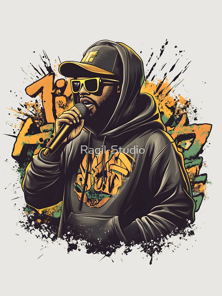 Thumbnail 6 of 6, Premium Oversized Hoodie, Neon Shadow Rapper designed and sold by Ragil-Studio.