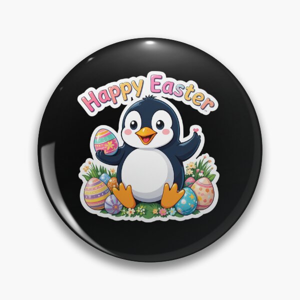 Artikelvorschau, Frohe Ostern Pinguin Ostereier Sticker entworfen und verkauft von FestivityFinds.