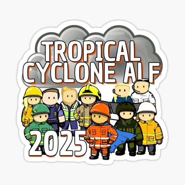 Item preview, Tropical Cyclone Alf deployment stickers designed and sold by Flashover.