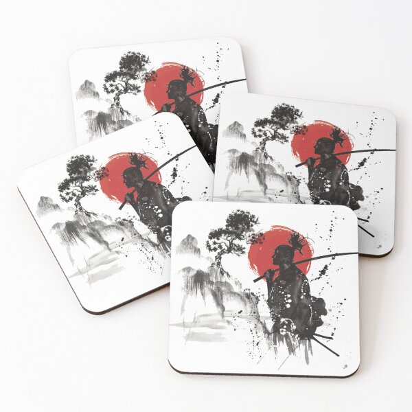 Item preview, Red sun samurai in the mountains designed and sold by osc23ae.