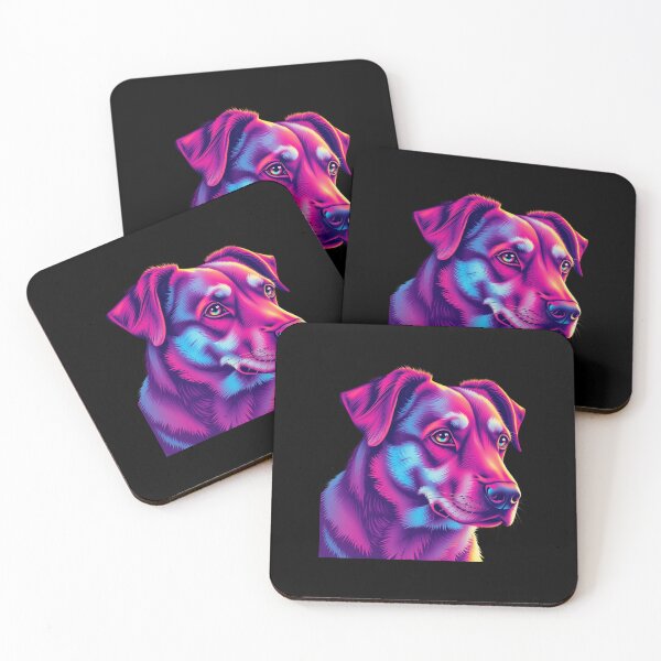 Item preview, Dog Colorful Purple Magenta Pink Blue Rainbow Stylized designed and sold by TammyVarafos.