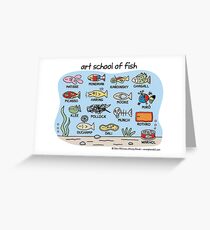 Kunstschule für Fisch Grußkarte