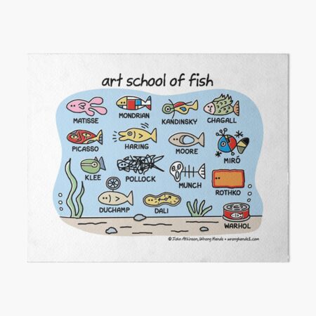 art school of fish Art Board Print