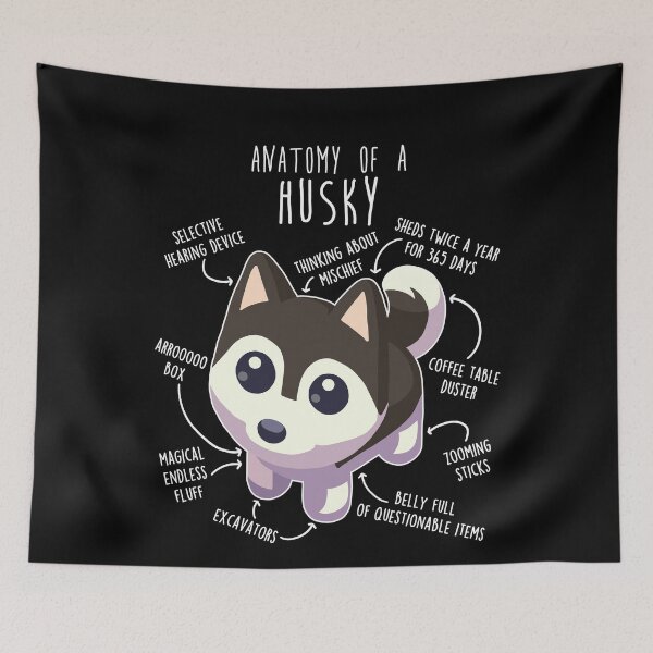 Item preview, Black Husky Dog Anatomy designed and sold by Clara Hollins.