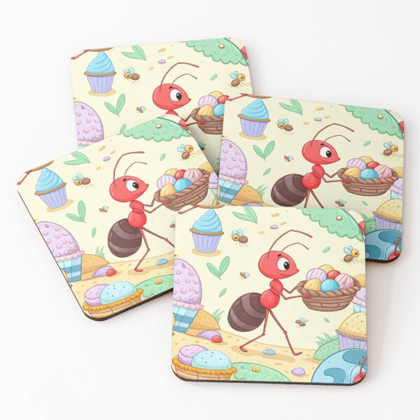 Item preview, Cute Red Ant Carrying Sweets into Its Nest designed and sold by WinusYTS.