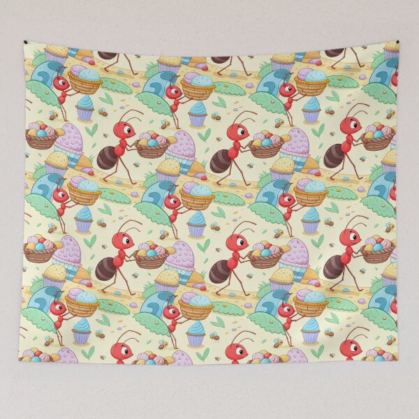 Item preview, Cute Red Ant Carrying Sweets into Its Nest designed and sold by WinusYTS.