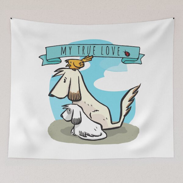 Item preview, My True Love, Two Puppies and a Little Bird. Pets. P11 designed and sold by ParissiFriends.
