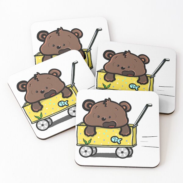 Item preview, Cartoon bear in a camping trolley and rushing designed and sold by CuteLemon00.