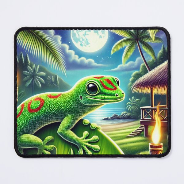 Item preview, Hawaiian Day Gecko at Night – Tropical Moonlit designed and sold by NocturnalNook.