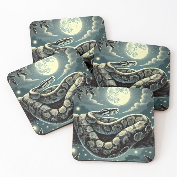 Item preview, Ball Python Night – Moonlit Python for Reptile Lovers designed and sold by NocturnalNook.