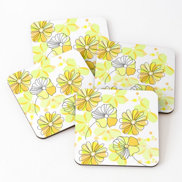 Item preview, yellow petals flowers with black outlines designed and sold by Nature  Nblossom.