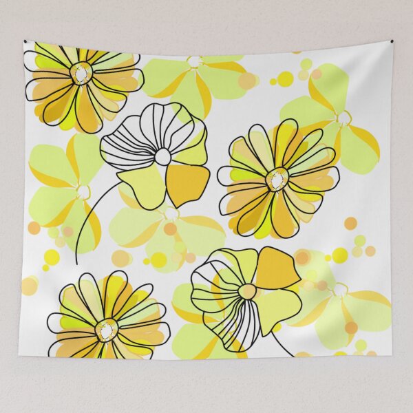 Item preview, yellow petals flowers with black outlines designed and sold by Nature  Nblossom.