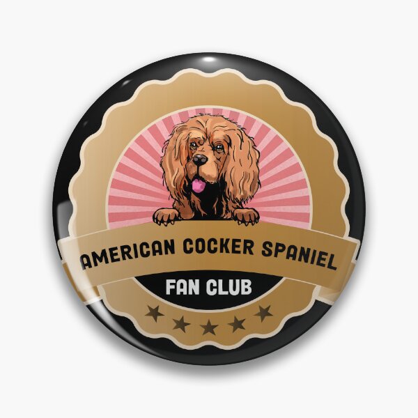 Item preview, American Cocker Spaniel Fan Club Round Peeking Dog Badge Label designed and sold by eclecTEEq.