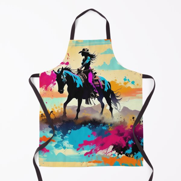 Item preview, Bold Western Cowgirl | Vibrant Horseback Riding Art designed and sold by PolynesianGrace.