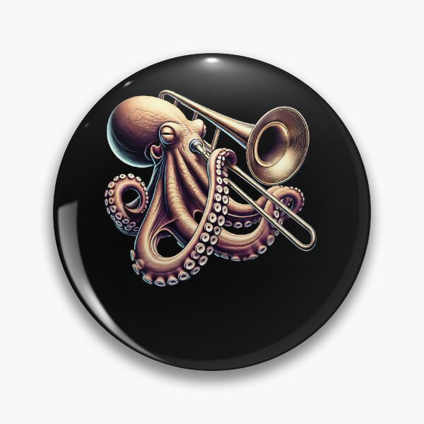 Item preview, Octopus Playing Trombone Trombonist Trombone Player designed and sold by Kimberley King Art  King Art.