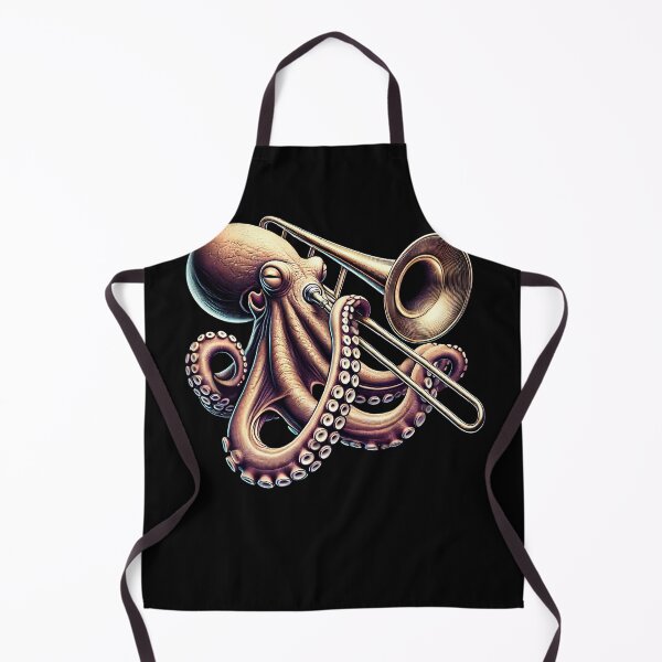 Item preview, Octopus Playing Trombone Trombonist Trombone Player designed and sold by Kimberley King Art King Art.