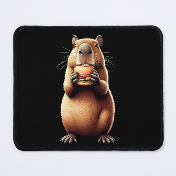 Artikelvorschau, Capybara isst Hamburger Capybara Hamburger Liebhaber entworfen und verkauft von Kimberley King Art  King Art.