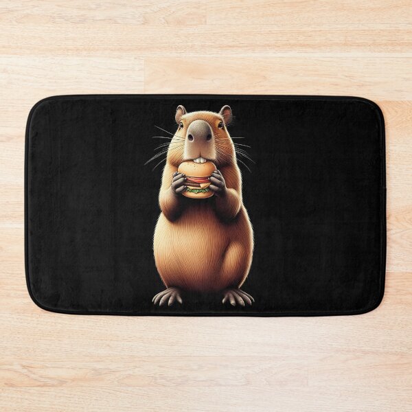 Artikelvorschau, Capybara isst Hamburger Capybara Hamburger Liebhaber entworfen und verkauft von Kimberley King Art King Art.
