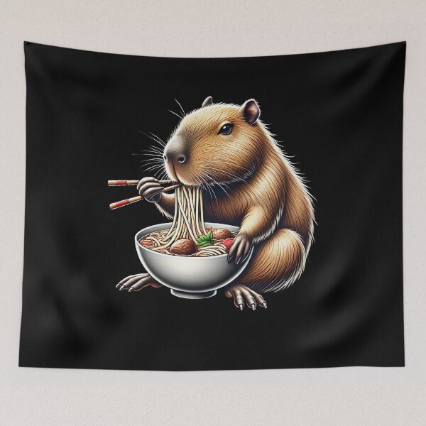 Item preview, Capybara Eating Pho Capybara Pho Vietnamese Food Noodle Lover designed and sold by Kimberley King Art  King Art.