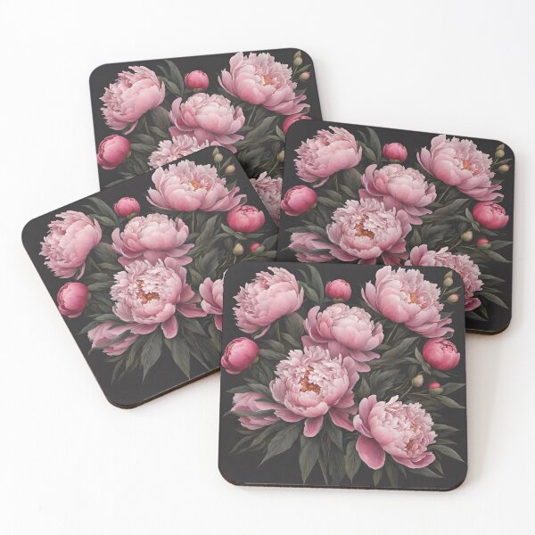 Aperçu de l'œuvre Pivoines roses créée et vendue par Happy Dog Doodles.