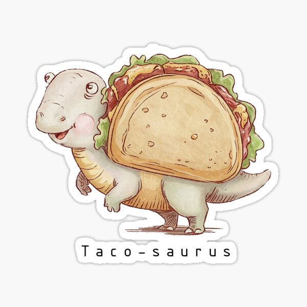 Item preview, Taco-Saurus – Cute Hand-Drawn Dinosaur Taco Illustration designed and sold by Verycutethings.