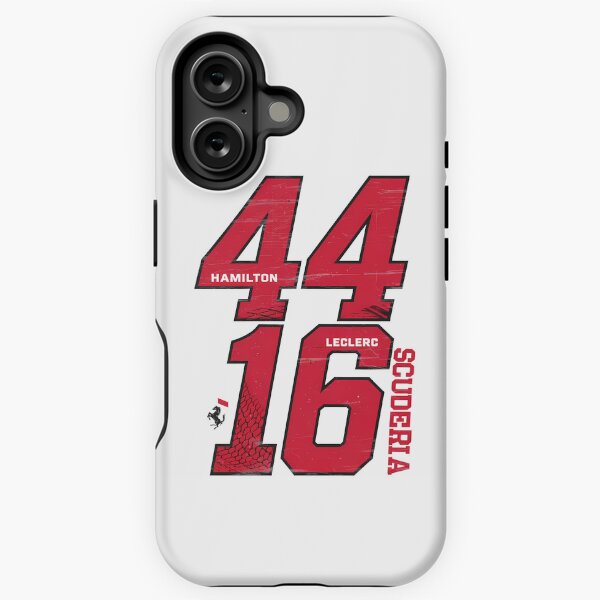 Aperçu de l'œuvre Hamilton x Leclerc Scuderia Bold Typography F1 Fan Art – Black and White Racing Design créée et vendue par Studio F1Grid.