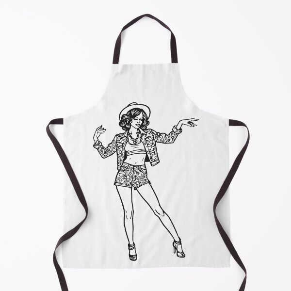 Item preview, black and white graphic drawing of a girl designed and sold by InshynaArt.