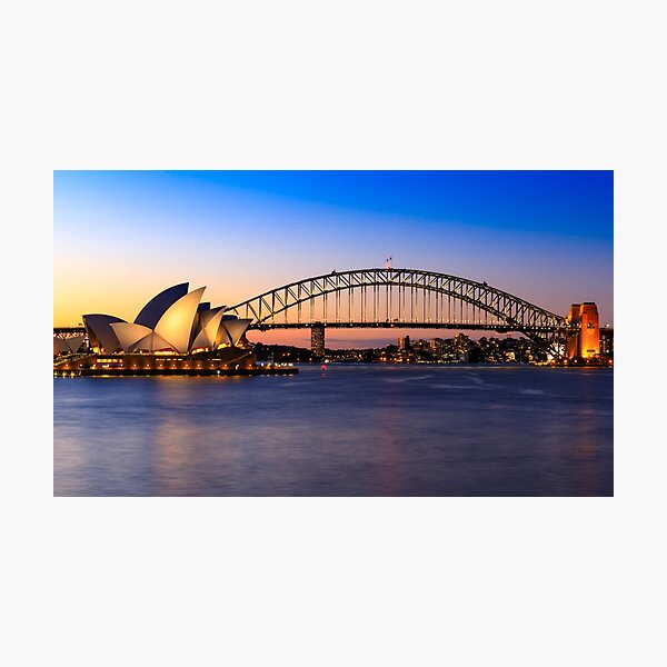 Item preview, Sydney Opera House and Harbour Bridge at Sunset designed and sold by Aure50.
