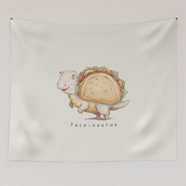Item preview, Taco-Saurus – Cute Hand-Drawn Dinosaur Taco Illustration designed and sold by Verycutethings.