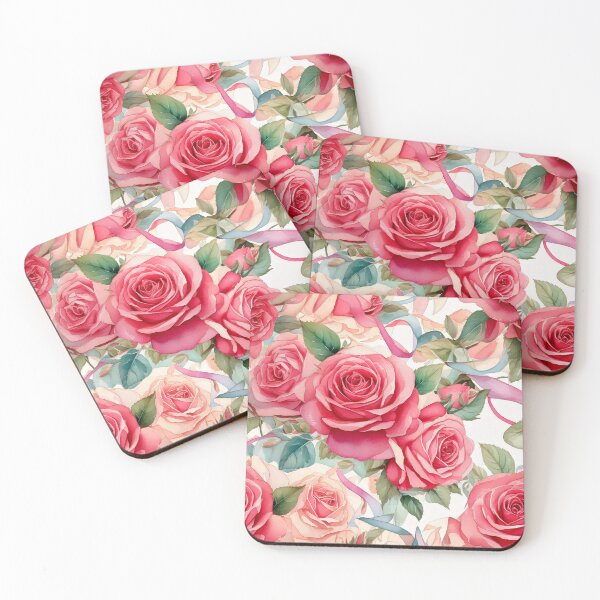 Item preview, Watercolor roses intertwined with silky ribbons designed and sold by Designbes.