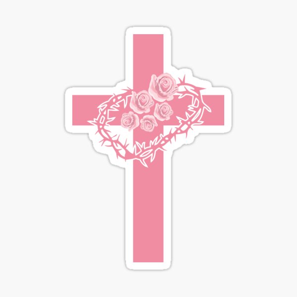 Item preview, Pink Floral Cross designed and sold by ridnaledesigner.