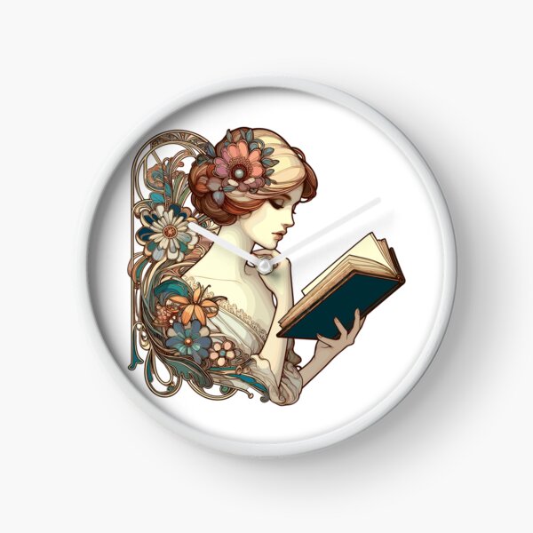 Item preview, Book Books Reading Beautiful Woman Art Nouveau Gift designed and sold by Pineapple-Tree.