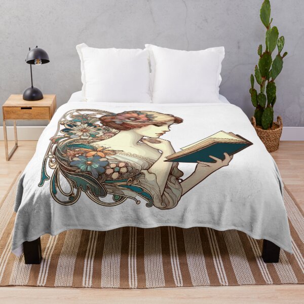 Item preview, Book Books Reading Beautiful Woman Art Nouveau Gift designed and sold by Pineapple-Tree.