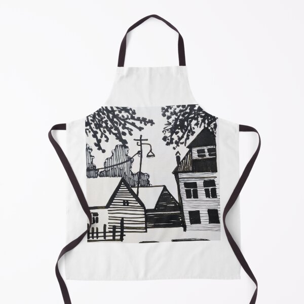 Item preview, Suburban Stillness – Minimalist Black Marker Landscape designed and sold by diptarka07.